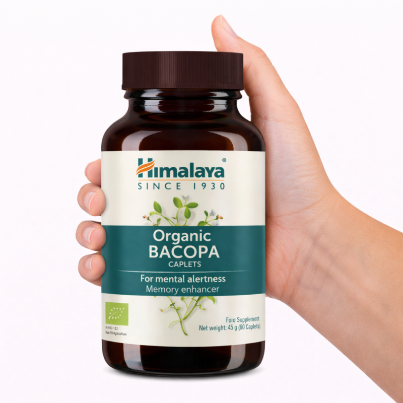 Himalaya Bacopa orgánica memoria y concentración Ayurveda