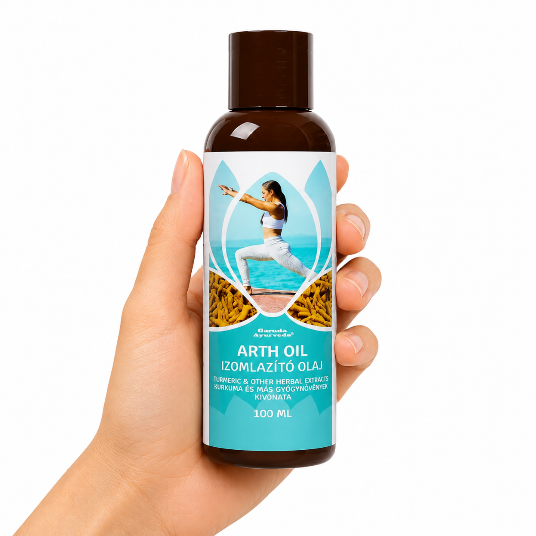 TGL'26 01 - Web - PWP-GAR-0445 - Aceite Arth Oil Aceite Arth Oil Garuda Ayurveda 100 ml para masaje ayurvédico de músculos y articulaciones