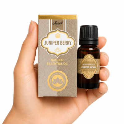 Aceite Esencial de Juniper Berry (Enebro) 100% natural Jain's. Ideal para aromaterapia, difusores, masajes y crear ambientes relajantes y purificados.