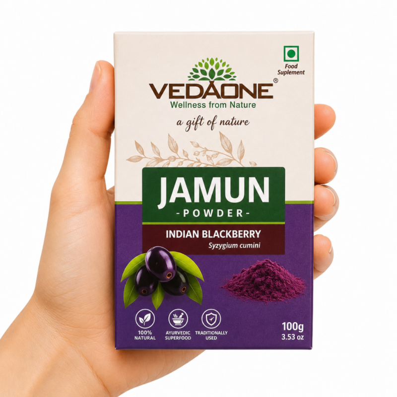 Jamun en Polvo VedaOne 100 g - Superalimento ayurvédico natural de Syzygium cumini en formato polvo