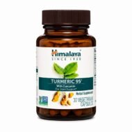 Envase de Himalaya Turmeric 95® con Curcumina de 30 cápsulas vegetales sobre fondo blanco.