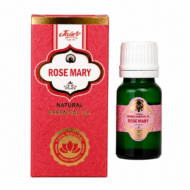 * Aceite Esencial de Romero Jains 100% natural con frasco de cristal verde y caja original sobre fondo blanco.