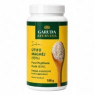Psyllium Husk 95% de Garuda Ayurveda 100 g sobre fondo blanco