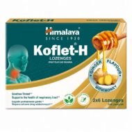 Koflet-H Jengibre con Miel de Himalaya 12 pastillas para chupar sobre fondo blanco