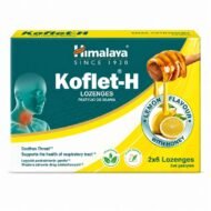 Koflet-H Limón con Miel de Himalaya 12 pastillas para chupar sobre fondo blanco