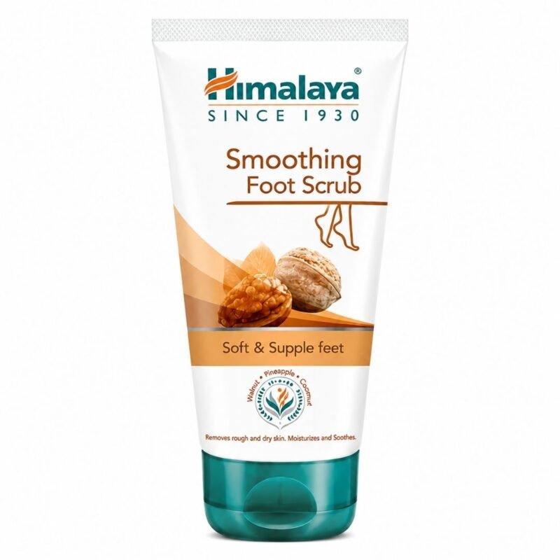 Exfoliante para el Cuidado de Pies Smoothing Foot Scrub de Himalaya sobre fondo blanco