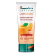 Limpiador Facial Exfoliante de Albaricoque de Himalaya con Aloe Vera sobre fondo blanco.