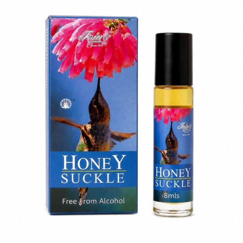 Honey Suckle Attar Jain’s 8 ml con caja y frasco, perfume concentrado floral de madreselva sin alcohol